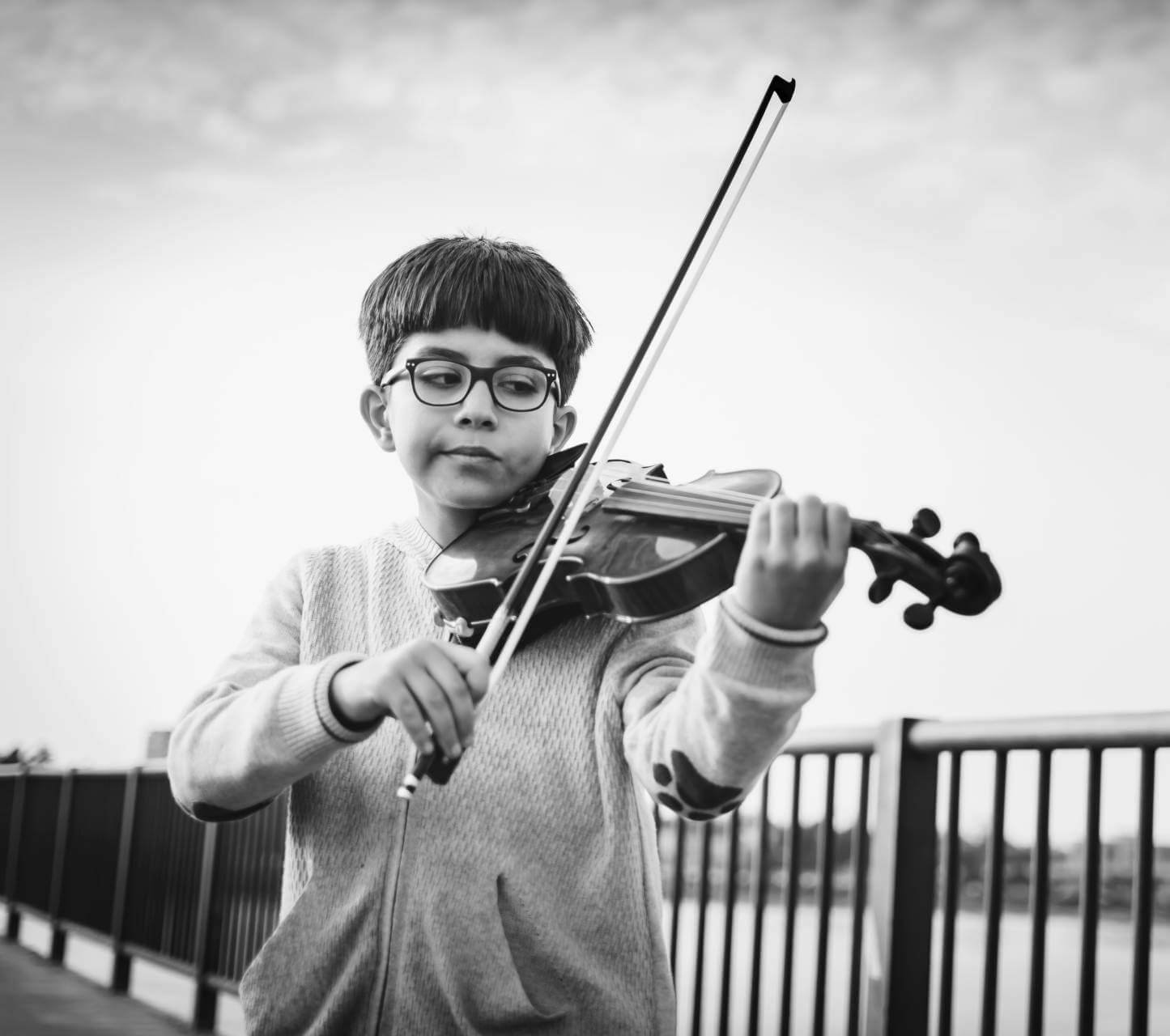 Student Practicing Violin - Northern Virginia Suzuki Violin Studio